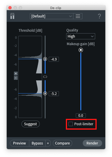 Declip Settings without Post-limiter